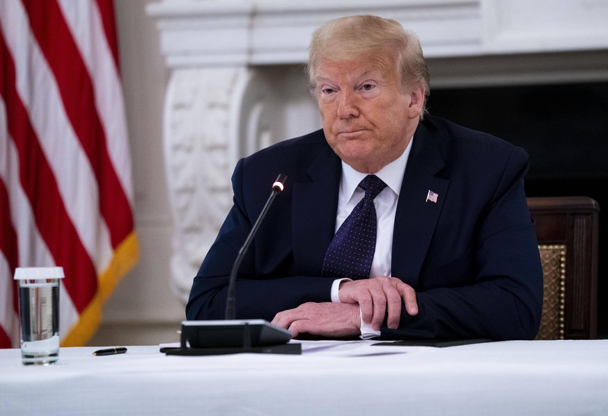 June 8, 2020, Washington, District of Columbia, USA:President DONALD J. TRUMP makes remarks as he participates in a roundtable with law enforcement officials in the State Dining Room of the White Hous ...
