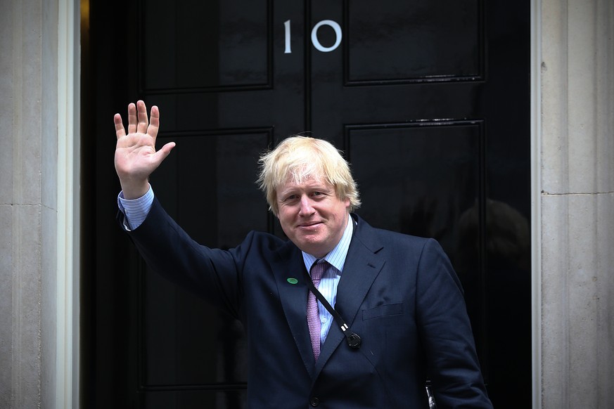 LONDON, ENGLAND - MAY 11: London Mayor and MP for Uxbridge and South Ruislip, Boris Johnson, arrives at Downing Street on May 11, 2015 in London, England. Prime Minister David Cameron continued to ann ...