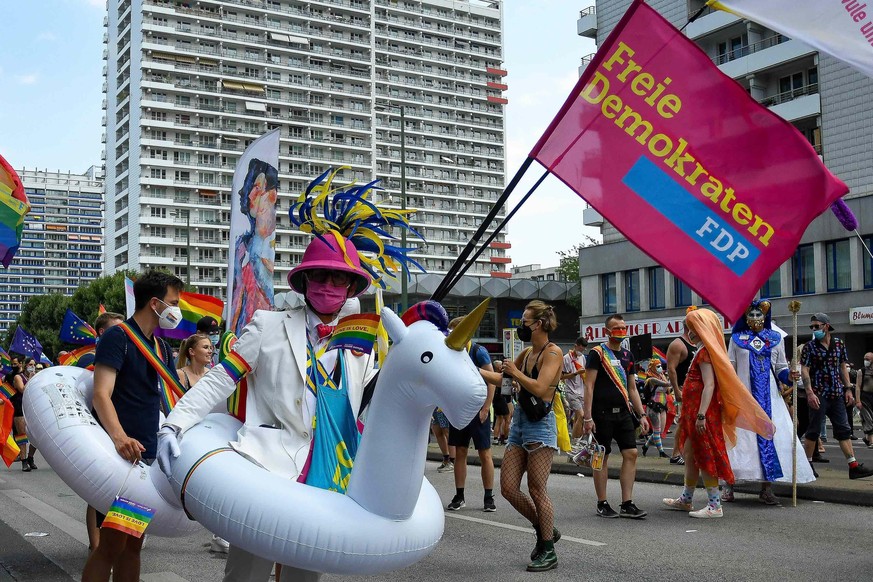 Eine FDP-Gruppe auf dem Christopher Street Day, Ende Juli in Berlin.