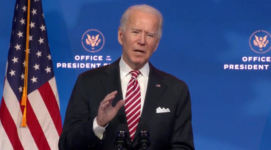 United States President-elect Joe Biden delivers remarks Introducing Dr. Miguel Cardona, his nominee for Secretary of Education, from the Queen Theatre in Wilmington, Delaware on Tuesday, December 22, ...