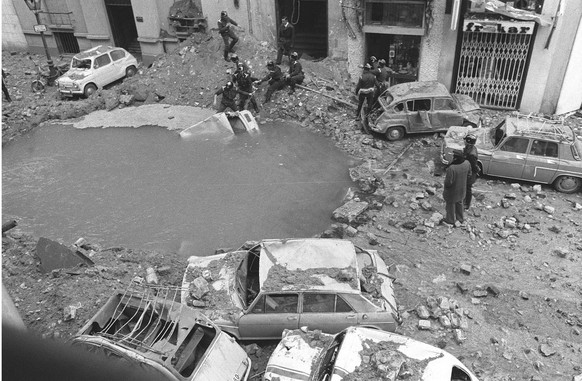 (FILES) A file photograph showing the corner between Claudio Coello and Maldonado Streets in Madrid where Spanish president, admiral Carrero Blanco, died after a ETA&#039;s terrorist attack on 20 Dece ...