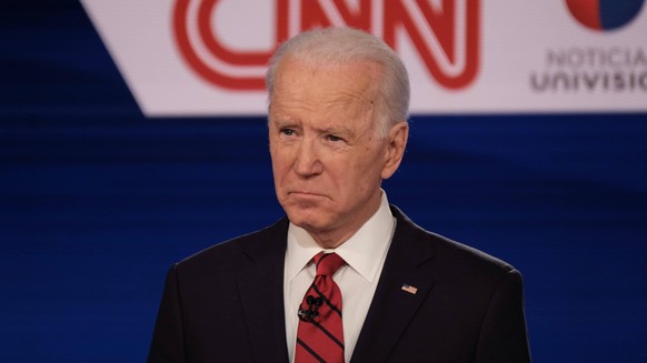 March 15, 2020, Washington, District of Columbia, USA: Former Vice President JOE BIDEN and Vermont Sen. BERNIE SANDERS participate in the Democratic Presidential Debate. Because of concerns about the  ...