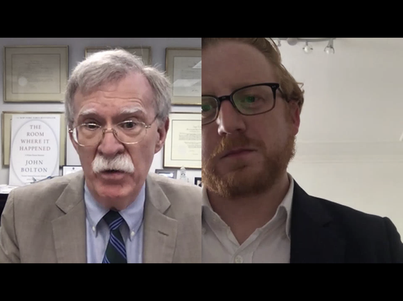 John Bolton im Skype-Interview mit watson-Redakteur Sebastian Heinrich