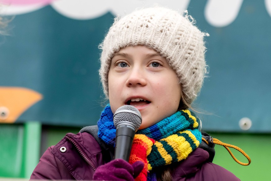 BELGIUM, BRUSSELS, MAR. 06, 2020 - Swedish climate activist Greta Thunberg participates at a demonstration of European youths, organised by Youth for Climate , to demand political action concerning cl ...