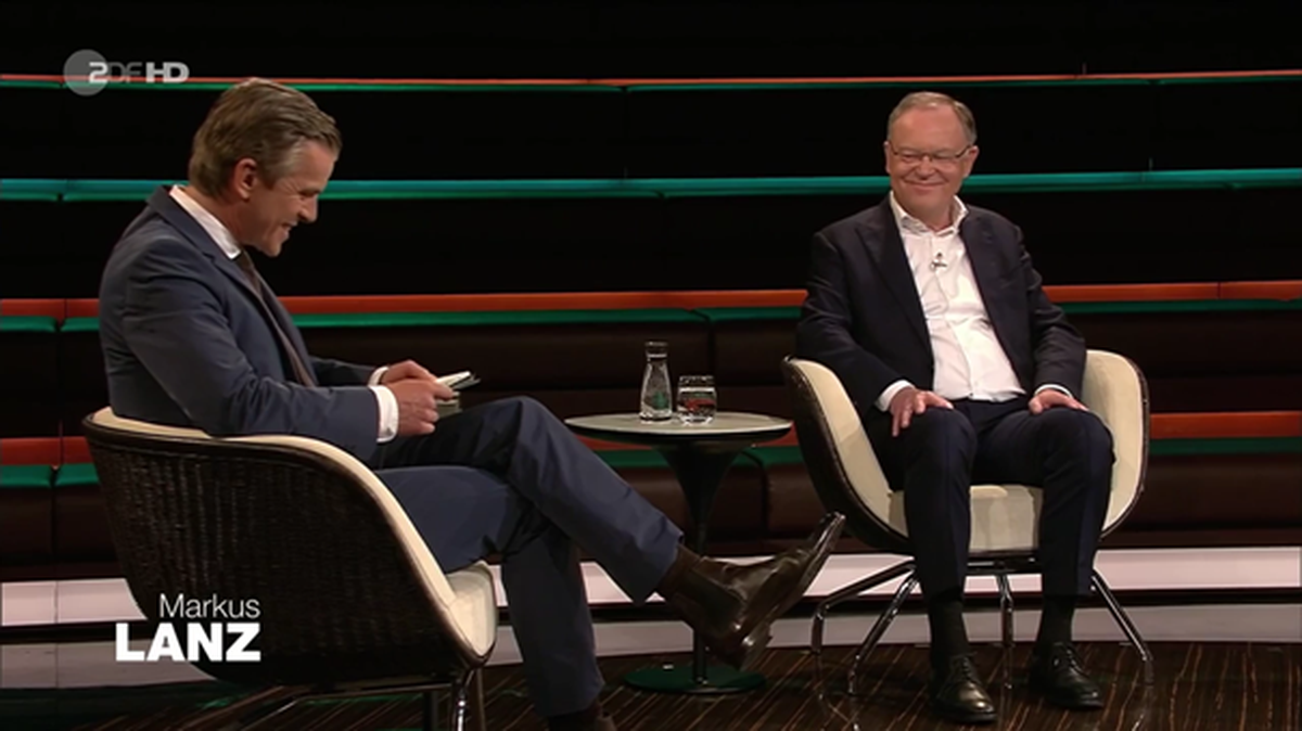 SPD-Politiker Stephan Weil (r.) mit Markus Lanz (l.).