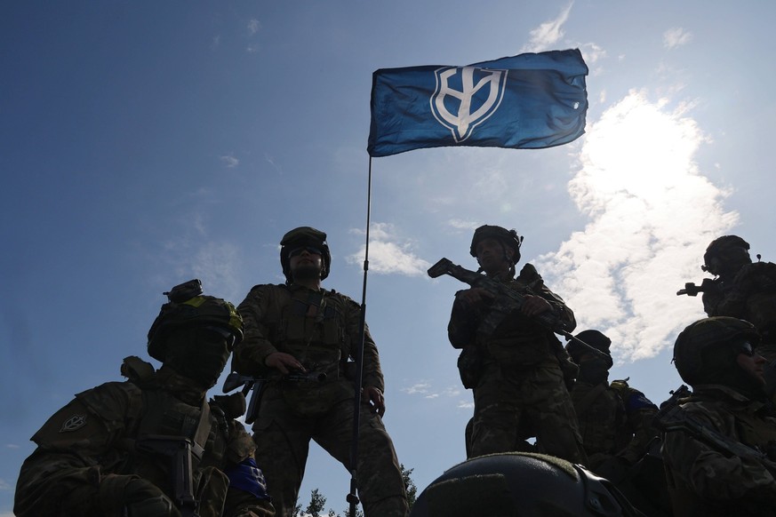 Briefing of Liberty of Russia Legion and Russian Volunteer Corps NORTHERN UKRAINE - MAY 24, 2023 - Representatives of the Liberty of Russia Legion and the Russian Volunteer Corps RDK hold a briefing n ...