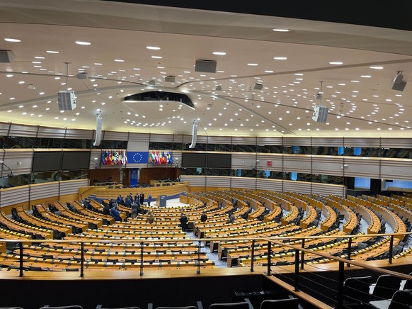 Der Plenarsaal des Europäischen Parlaments in Brüssel.