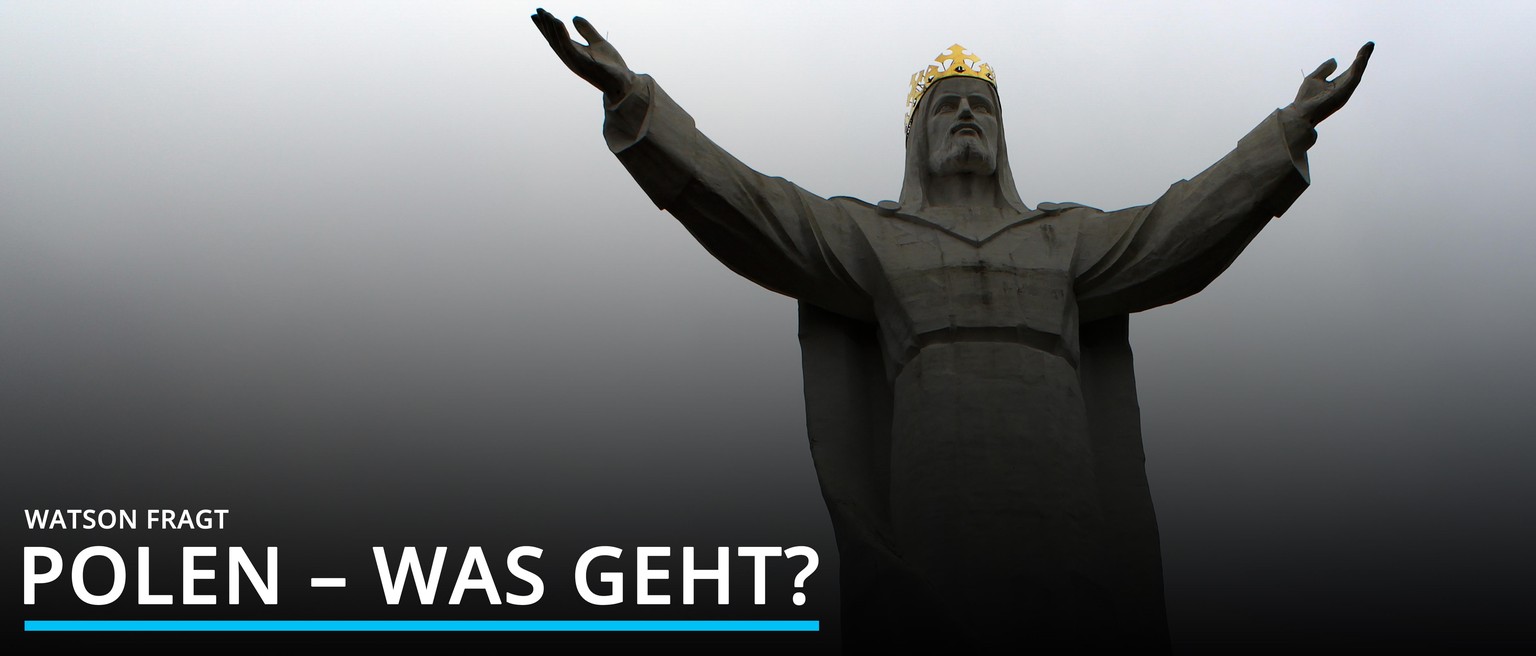 Die &quot;Christus-König-Statue&quot; in Świebodzin (dt. Schwiebus). 2010 wurde sie erbaut, der Architekt hat einen Preis für die hässlichste Architektur des Jahres erhalten