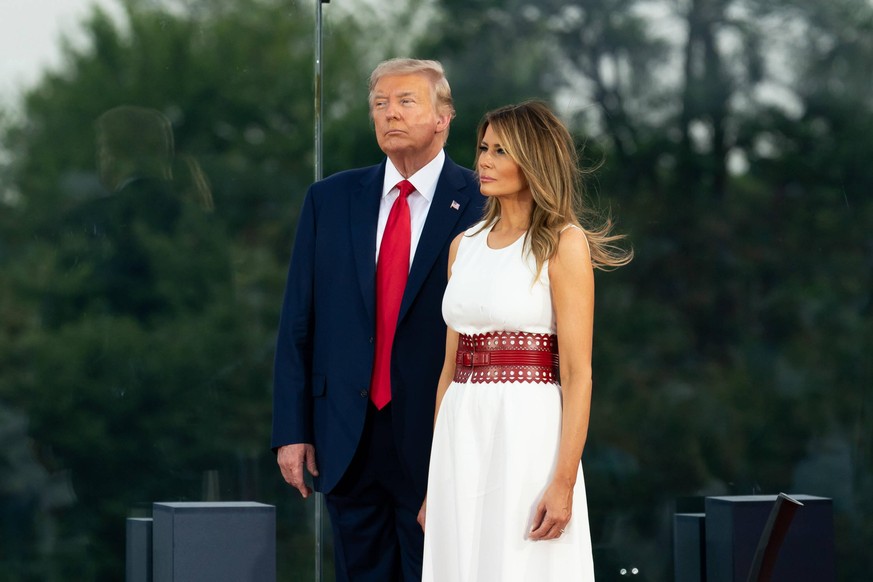 July 4, 2020, Washington, The District of Columbia, United States Of America: President Donald J. Trump and First Lady Melania Trump attend the 2020 Salute to America event Saturday, July 4, 2020, on  ...