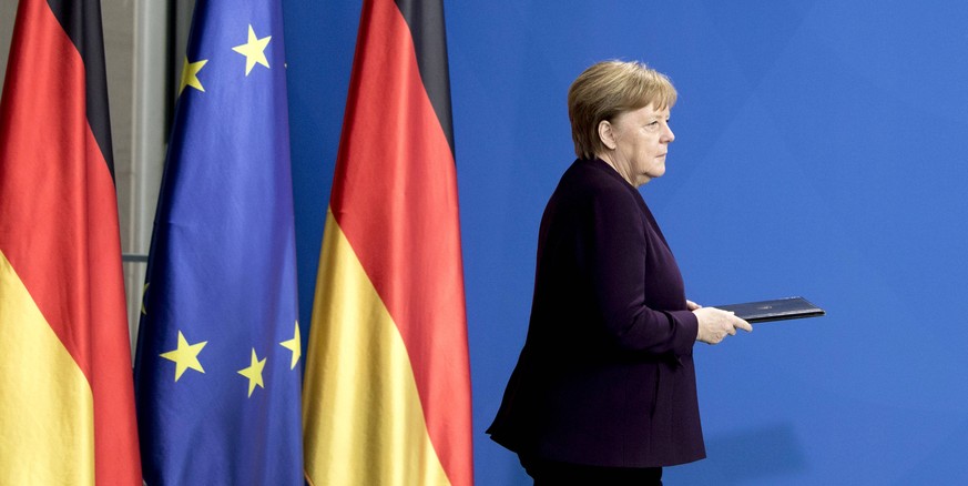 Angela Merkel - Statement Hanau Shooting DEU, Deutschland, Germany, Berlin, 20.02.2020 Bundeskanzlerin Angela Merkel gibt ein Statement zu den Morden in Hanau im Bundeskanzleramt in Berlin. German Cha ...