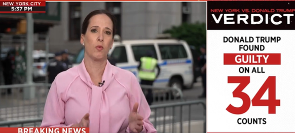 Reporterin Lisa Rubin vom US-Sender MSNBC war live dabei, als Donald Trump verurteilt wurde.