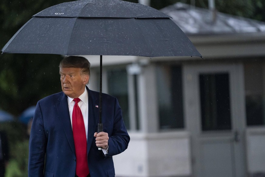 United States President Donald J. Trump walks away after speaking with reporters prior to departing the White House aboard Marine One on Thursday, September 17, 2020 in Washington, DC. The President i ...