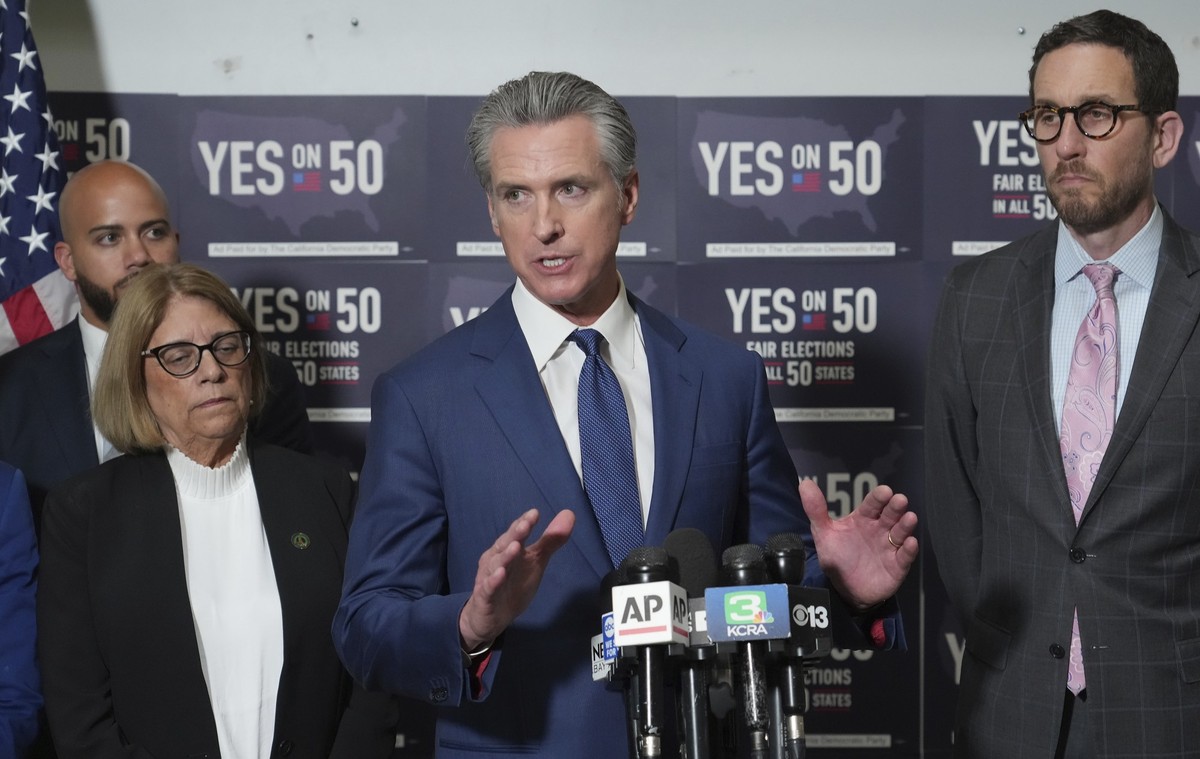 Gov. Gavin Newsom speaks after signing legislation calling for a special election on a redrawn congressional map on Thursday, Aug. 21, 2025, in Sacramento, Calif. (AP Photo/Rich Pedroncelli)