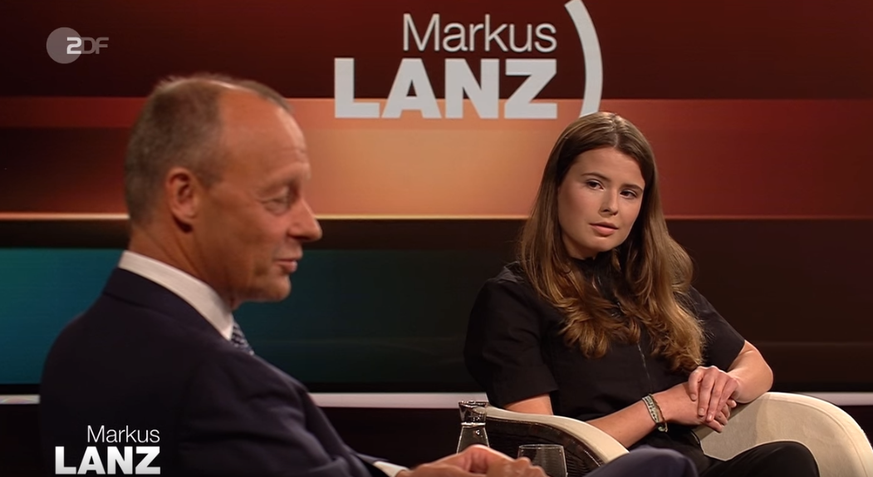 Bei "Markus Lanz" durfte sich Friedrich Merz von Luisa Neubauer (r.) anhören, er sei "mandatspolitisch gar nichts" – in ihrer Insta-Story legte sie dann nochmal nach.