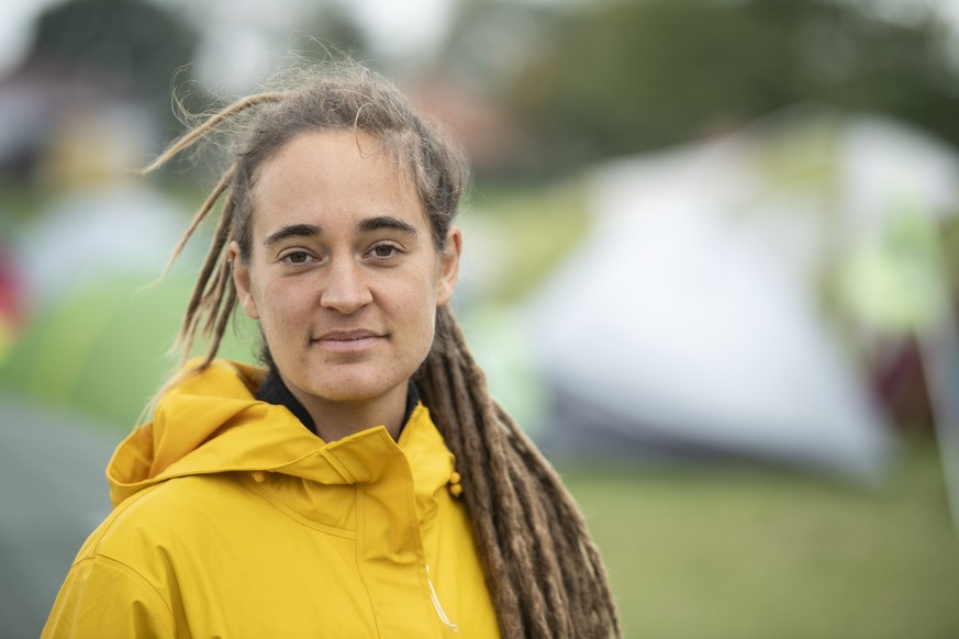 FILE - The human rights and environmental activist Carola Rackete is standing at the Dannenroeder Forst (Dannenroeder Forest) in Dannenrod, Germany, Tuesday, Sept.29, 2020. Carola Rackete, who as capt ...
