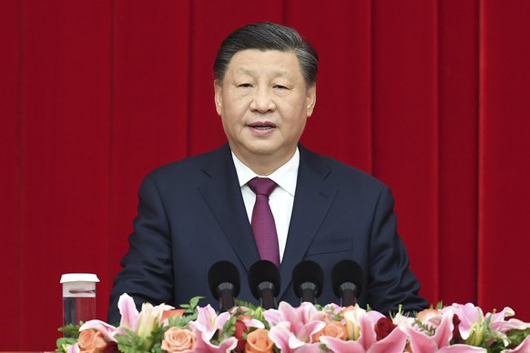 FILE - In this photo released by Xinhua News Agency, Chinese President Xi Jinping speaks during the New Year gathering organized by the National Committee of the Chinese People&#039;s Political Consul ...