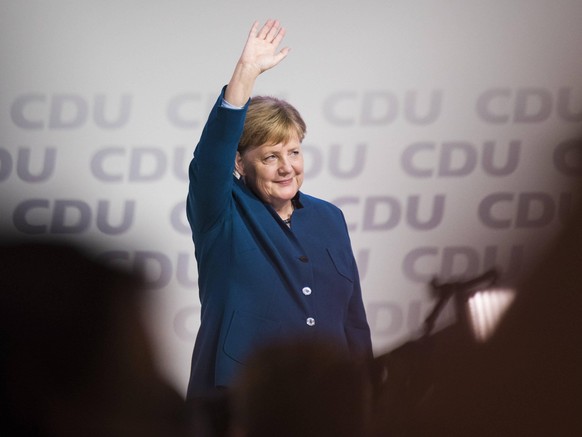 Bundeskanzlerin Angela Merkel, CDU, aufgenommen nach ihrer letzten Rede als Bundesvorsitzender der CDU im Rahmen des 31. CDU-Bundesparteitages in Hamburg, 07.12.2018. Bundeskanzlerin Angela Merkel gib ...