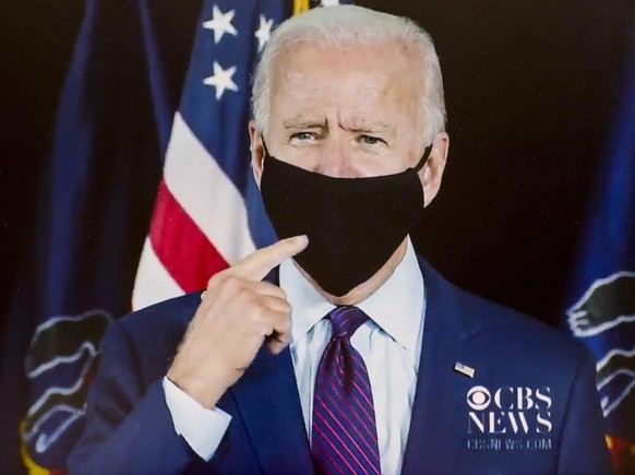 June 26, 2020 - Lancaster, Pennsylvania, U.S. - A screen grab of Vice President JOE BIDEN during an interview on KDKA tv saying he would, as president, do whatever he could to mandate the wearing of m ...