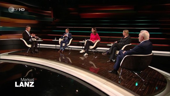 Die Gäste bei "Markus Lanz" (v.l.n.r.): Michael Kretschmer, Melanie Brinkmann, Anja Maier und Wolfgang Kubicki.