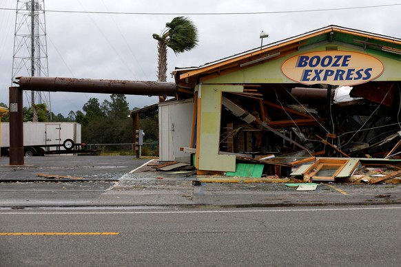 A local business damaged by Hurricane Michael is pictured in Panama City Beach, Florida, U.S. October 10, 2018. REUTERS/Jonathan Bachman