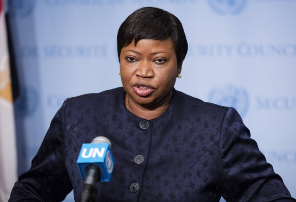 USA: ICC Prosecutor briefs press on Libya Fatou Bensouda, Prosecutor of the International Criminal Court (ICC), speaks to journalists after briefing the Security Council at its meeting on the situatio ...
