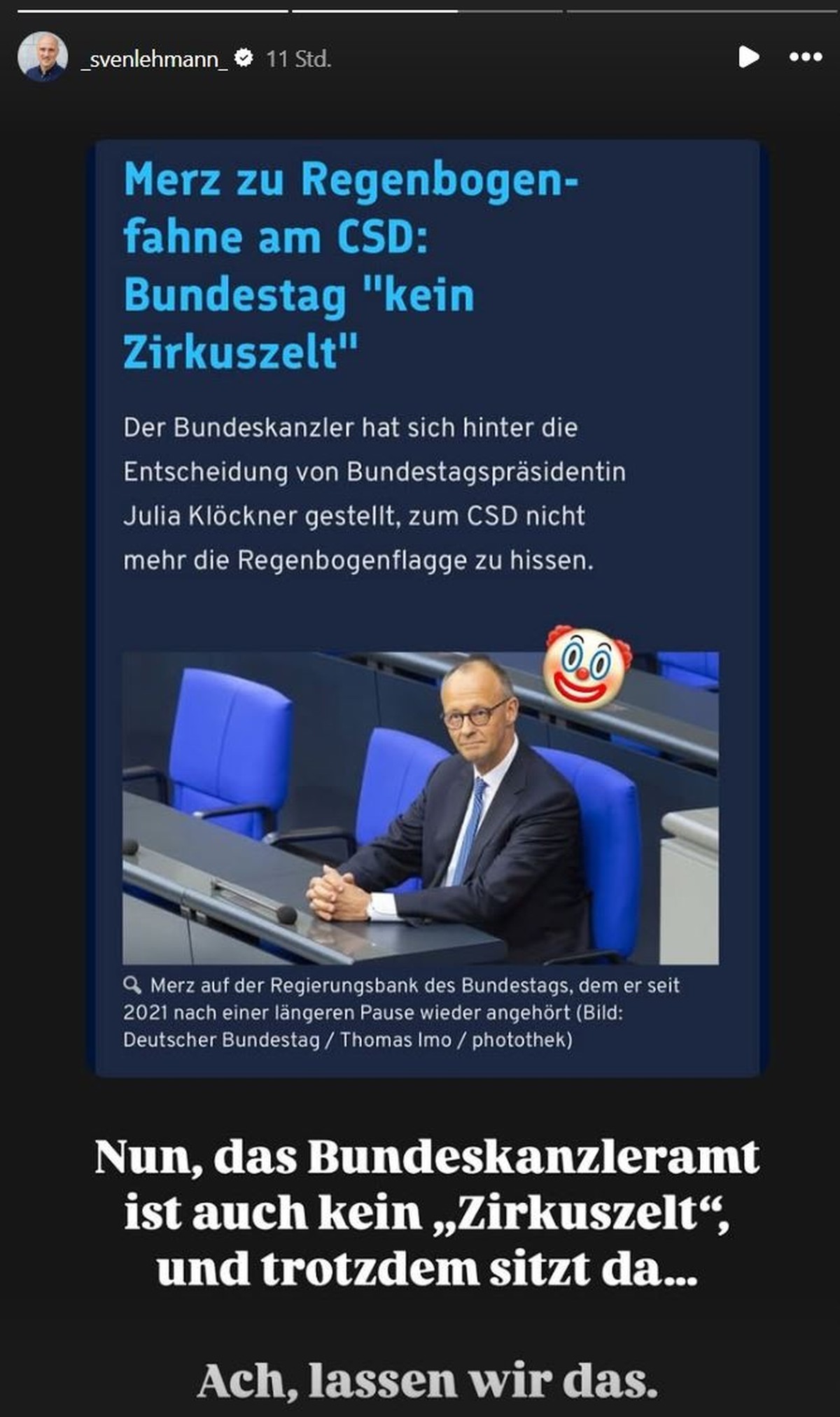 Sven Lehmann Instagram Merz Zirkuzelt