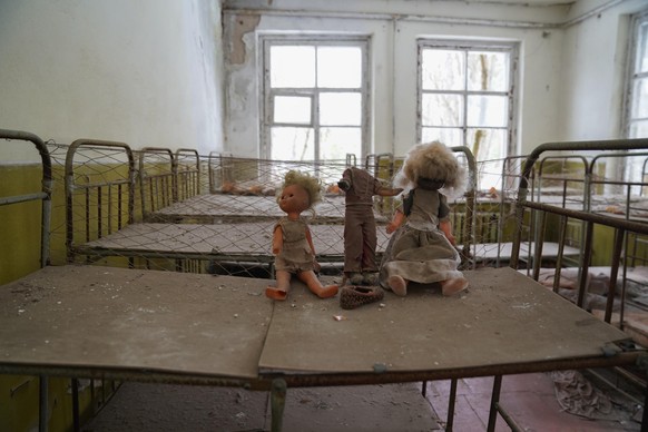 February 6, 2022, Chernobyl Exclusion Zone, Ukraine: An abandoned school for children in the Chernobyl Exclusion Zone on February 6, 2022 in Ukraine. Russian continues its military buildup across the  ...