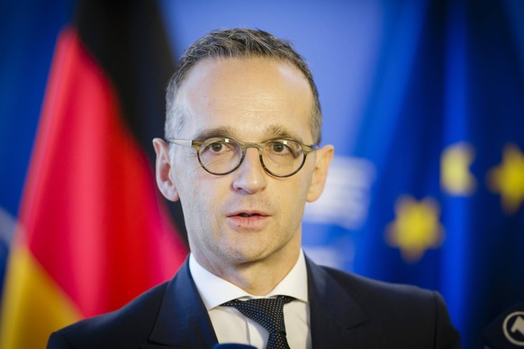 Bundesaussenminister Heiko Maas, SPD, gibt im Europaeischen Parlament in Strassburg ein Pressestatement. Strassburg, 15.01.2019. Strassburg Frankreich *** Federal Foreign Minister Heiko Maas SPD issue ...