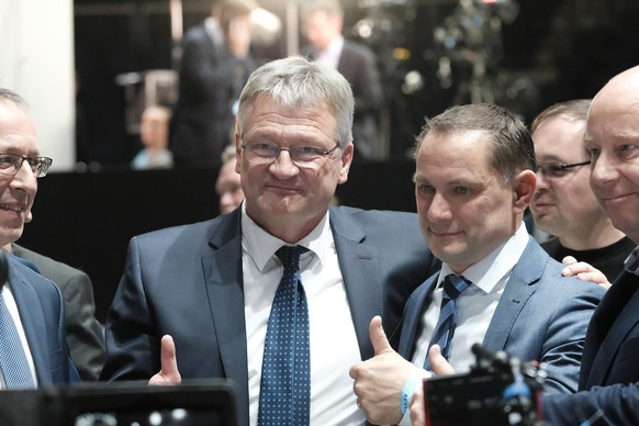 30.11.2019 xkhx Braunschweig AfD-Bundesparteitag Braunschweig Die neue Parteiführung der AfD. Jörg Meuthen 58 und Tino Chrupalla 44 *** 30 11 2019 xkhx Braunschweig AfD Federal Party Congress Braunsch ...