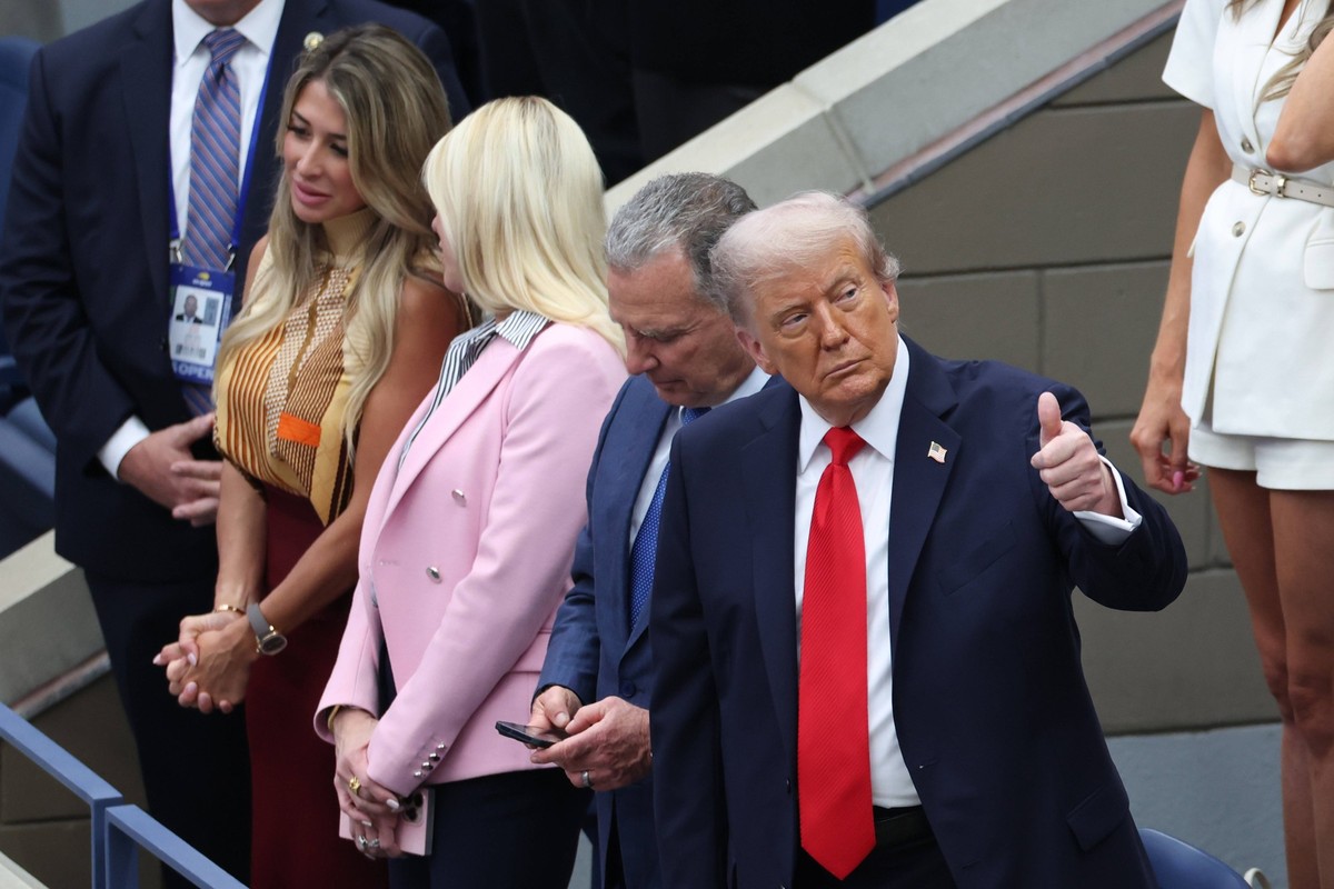 September 7, 2025, New York City, New York, United States: U.S. President DONALD TRUMP, U.S. White House Special Envoy STEVE WITKOFF during the menÃââ s final of US Open 2025 at the USTA Billie Jean K ...