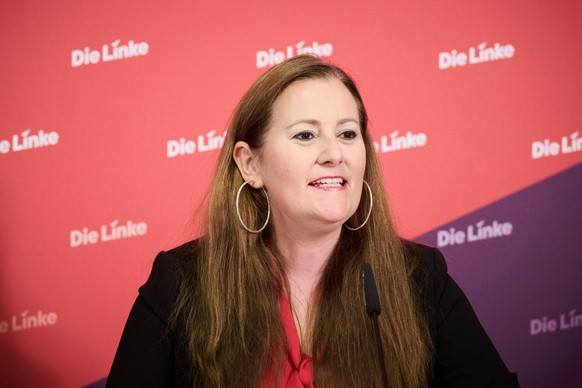 Berlin, Pressekonferenz mit Janine Wissler und Martin Schirdewan Janine Wissler und Martin Schirdewan Vorsitzende der Partei DIE LINKE geben am 19.08.2024 eine Pressekonferenz zu aktuellen politischen ...