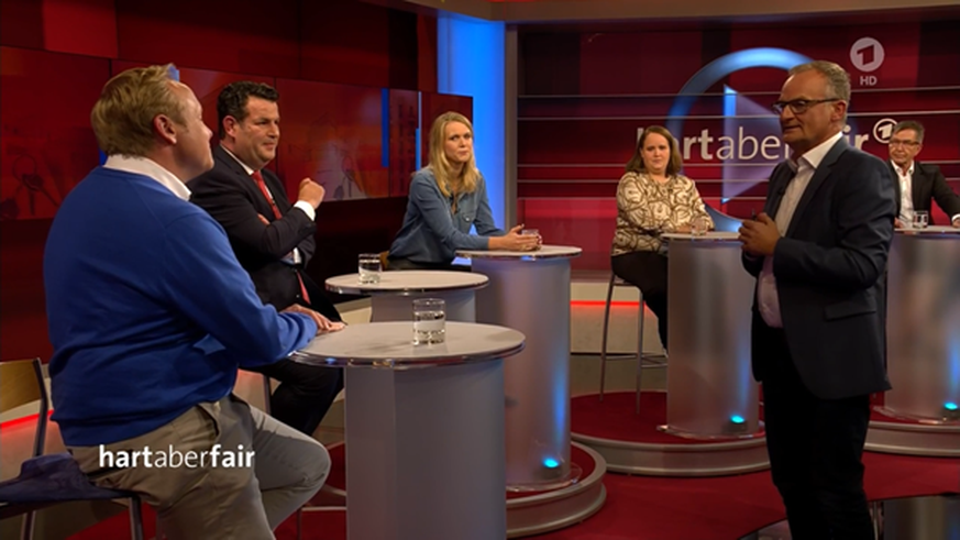 Tilman Kuban (CDU) und Hubertus Heil streiten bei "Hart aber fair" über die Verantwortlichkeiten beim Berliner Mietendeckel.