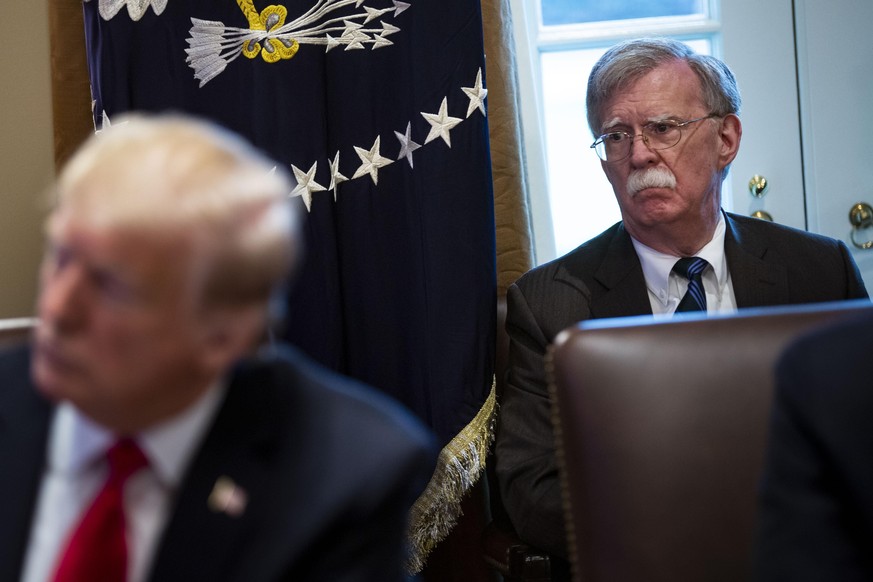 January 2, 2019 - Washington, District of Columbia, U.S. - John Bolton, national security advisor, istens as U.S. President Donald Trump speaks during a cabinet meeting in the Cabinet Room of the Whit ...