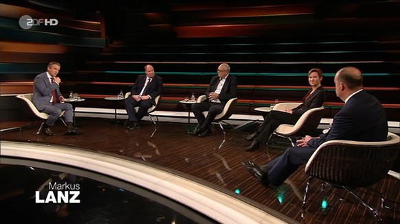 Die Gäste bei "Markus Lanz" (v.l.n.r.): Helge Braun, Andreas Bovenschulte, Susanne Schreiben und Robin Alexander.