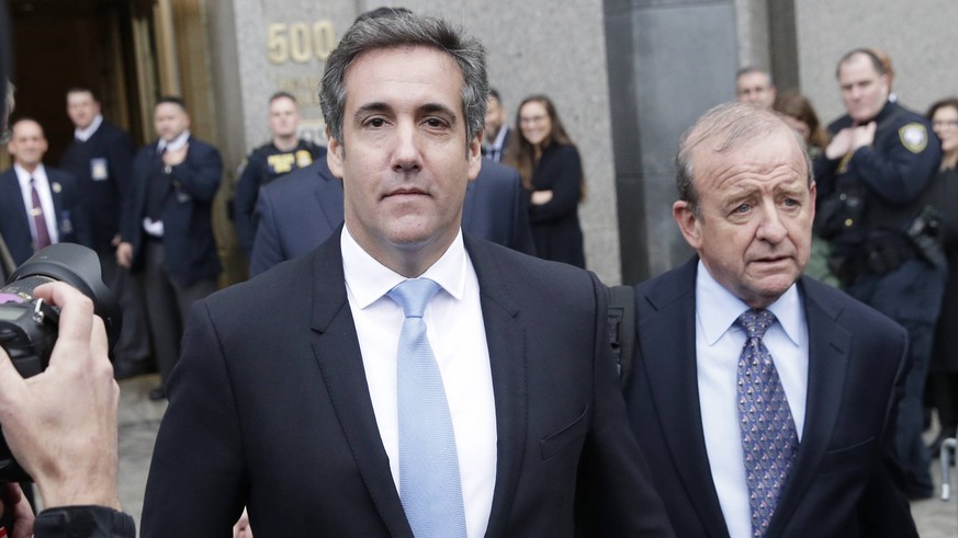 U.S. President Donald Trump s longtime personal lawyer Michael Cohen exits court after a hearing in New York City on April 16, 2018. U.S. President Donald Trump s longtime personal lawyer Michael Cohe ...
