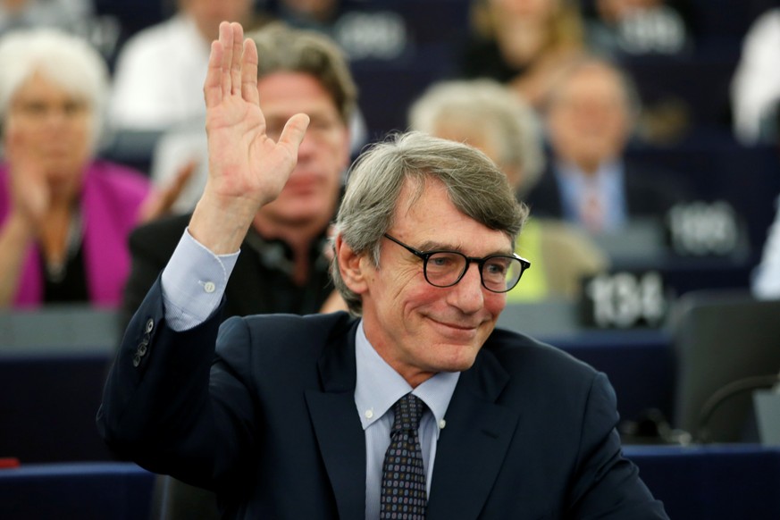 Italian MEP David-Maria Sassoli (S&amp;D Group), candidate for the presidency of the European Parliament, takes part in a voting session to elect the new president of the European Parliament during th ...