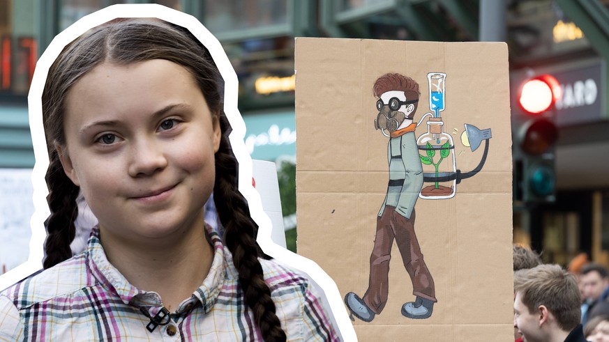 Fridays for Future - Swedish climate activist Greta Thunberg attends rally in Hamburg Germany - schwedische Klimaaktivistin Greta Thunberg nimmt an Demonstration in Hamburg teil - Schulstreik Demo Gän ...