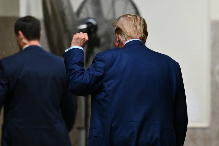 Former President Donald Trump leaves during a break in his trial at Manhattan criminal court in New York on Thursday, May 9, 2024. Trump s criminal trial is entering its fourth week on charges he alle ...