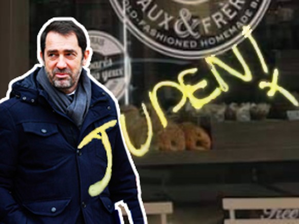 Frankreichs Innenminister Christophe Castaner und die antisemitische Schmiereri in Paris.