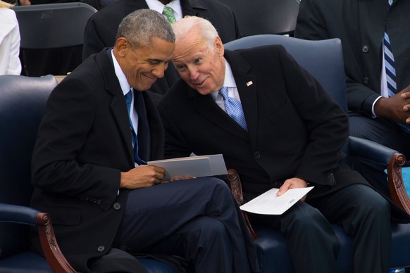 January 20, 2017 - Washington, United States - Former U.S. President Barack Obama and former Vice President Joe Biden attend the 58th Presidential Inauguration of Donald Trump at the U.S. Capitol Janu ...