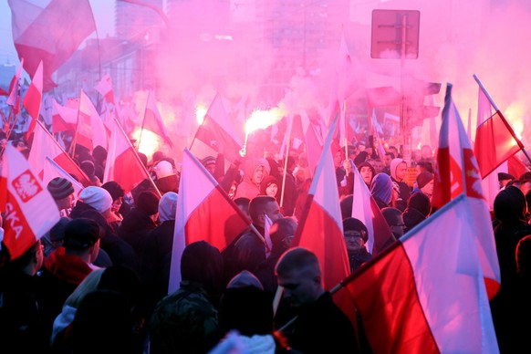 Scheint zum 11.11. in Polen dazuzugehören: Der Marsch der Unabhängigkeit.