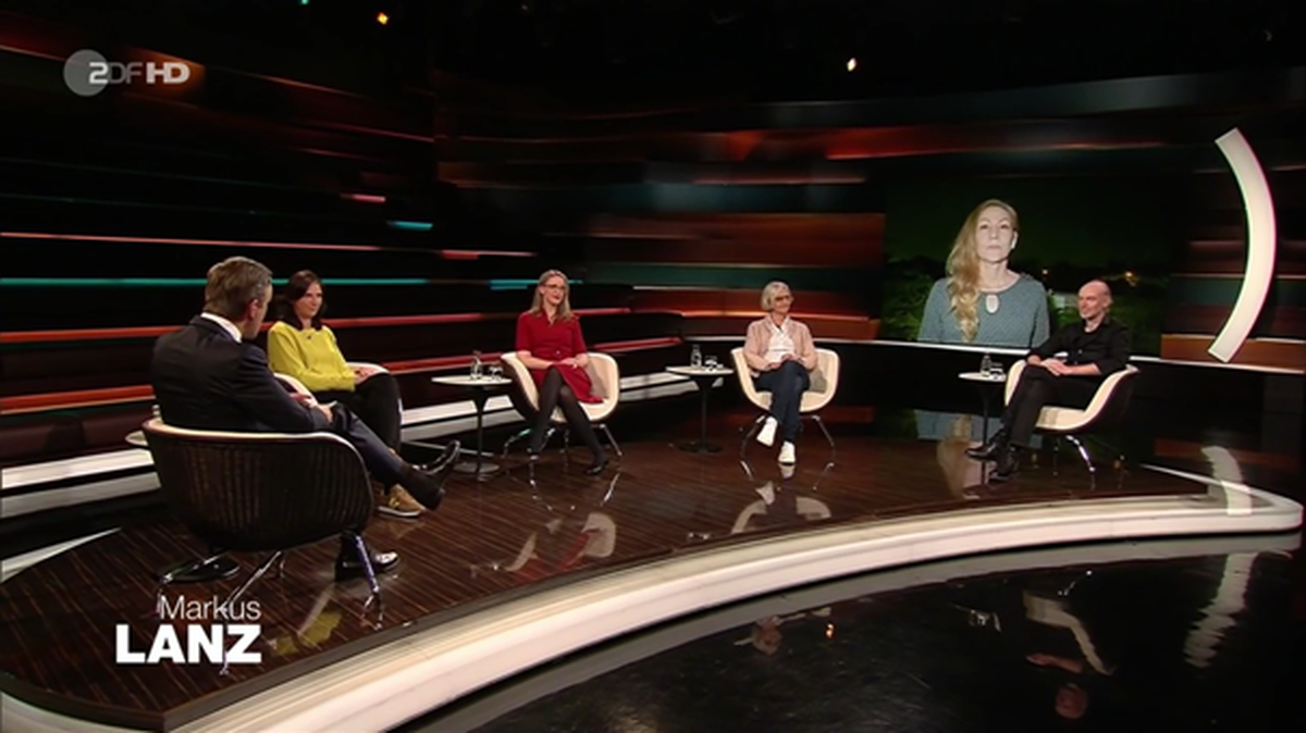 Die Gäste bei "Markus Lanz": (v.l.n.r.): Katrin Göring-Eckardt, Alena Buyx, Christiane Hoffmann, Silke Diettrich und Michael Meyer-Hermann.