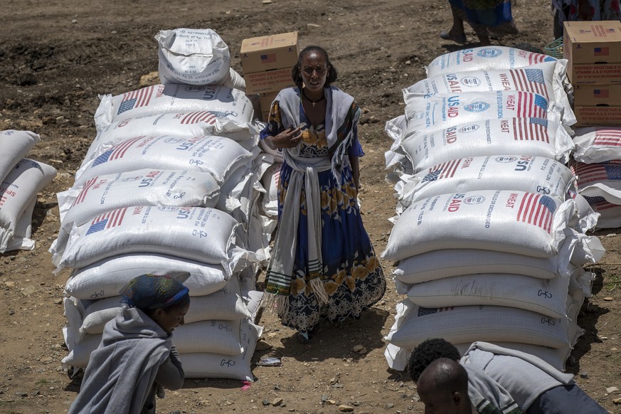 In Agula in Tigray: Hilfslieferungen für die von Hunger betroffene Region.