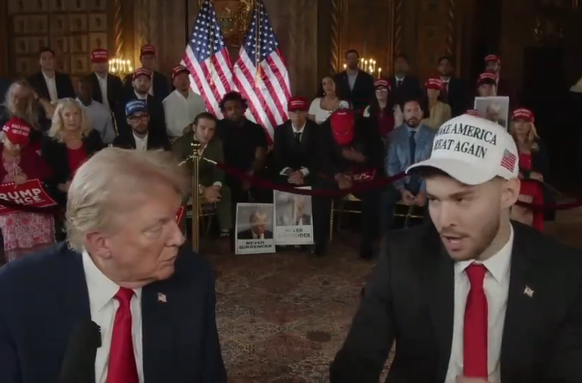 Donald Trump (l.) geht live mit dem umstrittenen Streamer Adin Ross.