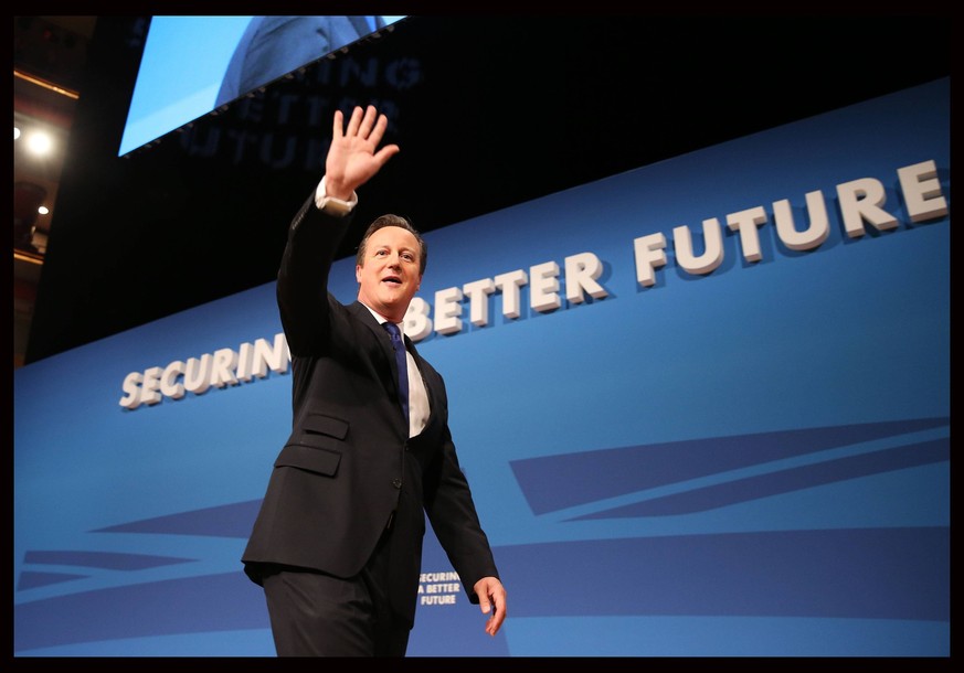 . 01/10/2014. Birmingham, United Kingdom. Prime Minister David Cameron after his speech on the final day of the Conservative Party Conference in Birmingham. PUBLICATIONxINxGERxSUIxAUTxHUNxONLY xStephe ...