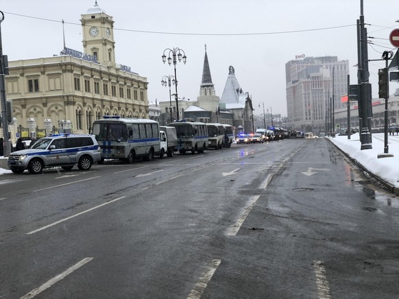 Die Polizei war in Moskau stark präsent.
