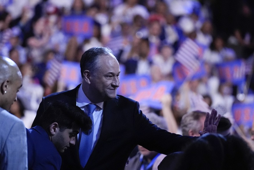 Second gentleman Douglas Emhoff arrives at the Democratic National Convention Thursday, Aug. 22, 2024, in Chicago. (AP Photo/Brynn Anderson)