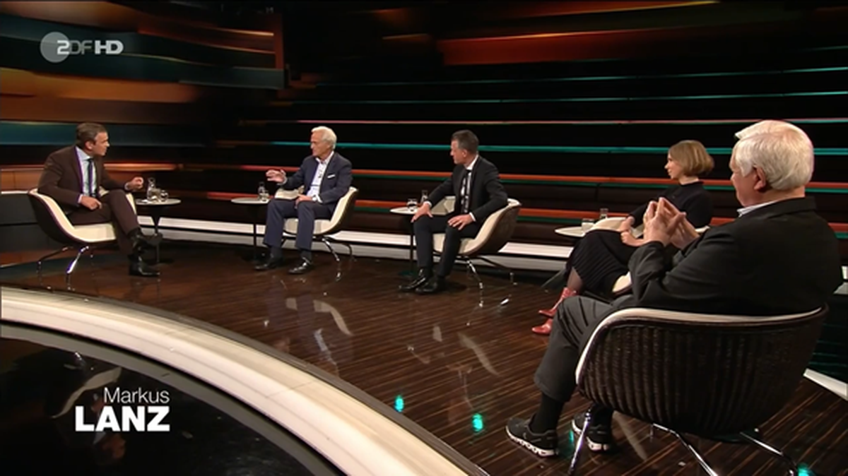 Die Gäste bei "Lanz" (v.l.n.r.): Peter Ramsauer, Thorsten Frei, Helene Bubrowski und Heiner Bremer.