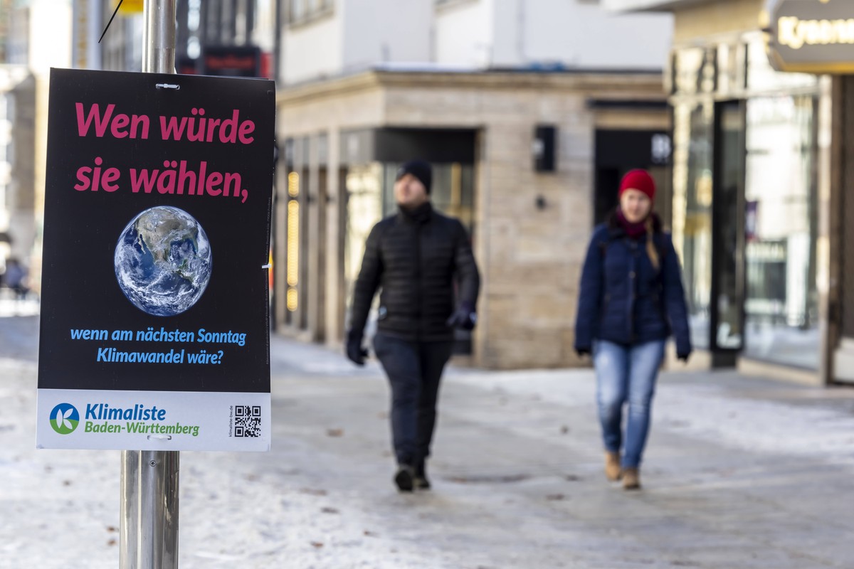 LTW BW 2021. Wahlplakat der Partei KLIMALISTE. // 15.02.2021, Deutschland, Baden-W