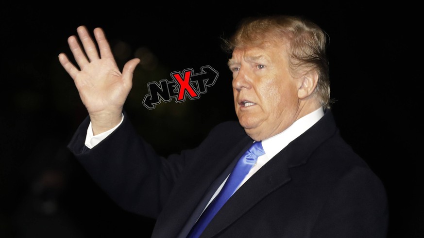 U.S. President Donald Trump waves as he walks on the South Lawn of the White House upon his return to Washington from Las Vegas, Nevada on April 6, 2019. PUBLICATIONxINxGERxSUIxAUTxHUNxONLY WAPG201904 ...